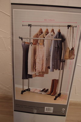 Двойная стойка-держатель для одежды,вешалка с подставкой для обуви