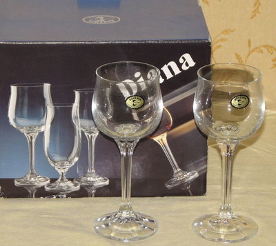 Бокалы для вина Богемское стекло Diana 6шт.