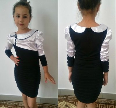 Школьное платье с атласом 122-140 р-р