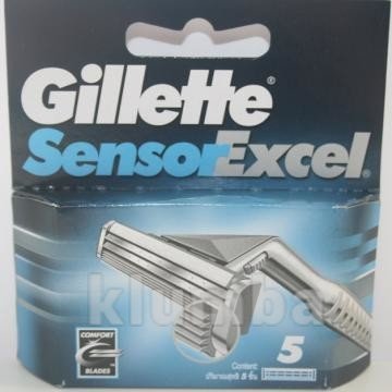 Настоящие оригинальные лезвия Gillette Sensor Excel упаковка 5 штук
