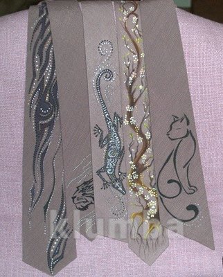 Продам эксклюзивные галстуки из батиста с ручной росписью