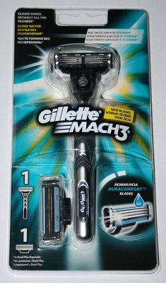 Станок для бритья Gillette mach3 в комплете с двумя сменными картриджами