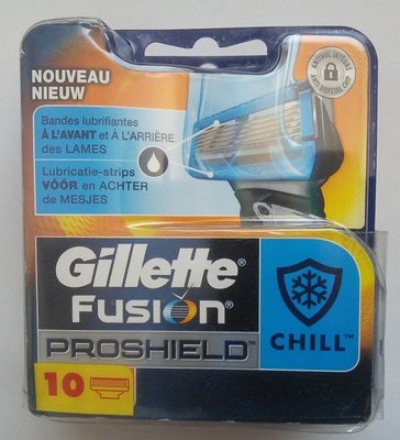 Супер новинка от Gillette сменные картриджи Fusion Proshield Chill оригинал упаковка 11 штук.