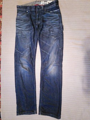 Плотные фирменные темно-синие джинсы с потертостями Jack&Jones. 29/32