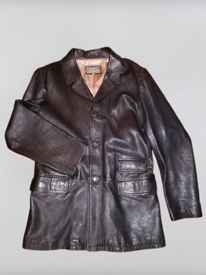 Мужской кожаный пиджак из натуральной кожи, демисезонный A.M.I London