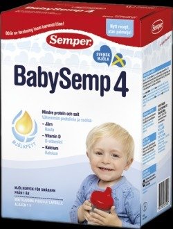 Детское молоко Семпер Semper, для детей c 1-го года, доставка со Швеции, Без Пальмового Масла