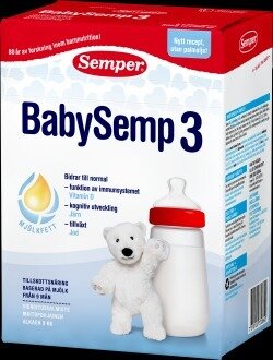 BabySemp3 Semper Семпер заменитель грудного молока 800г с 9-ти месяцев, Швеция, без пальмового масла