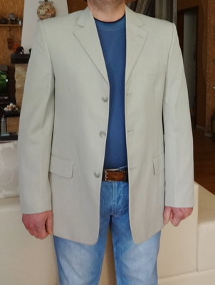 Английский, летний мужской пиджак с полосочкой, Last Emperor, 50 размер.