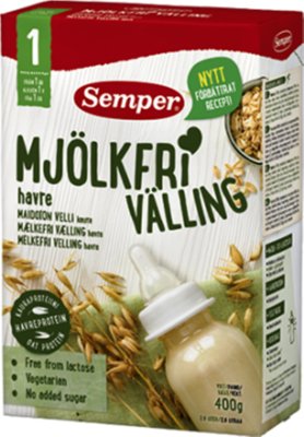 Безлактозная молочная овсяная каша Семпер, для тетей от 1-го года, Швеция