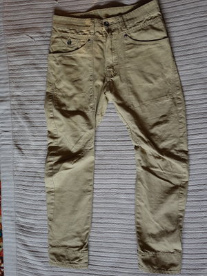 Современные фирменные х/б джинсы цвета охры с низкой слонкой Denim Сo Англия 30/30.
