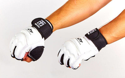 Перчатки для тхэквондо с фиксатором запястья защита кисти Mooto 5078 S-XL