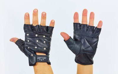 Перчатки спортивные многоцелевые с заклепками перчатки атлетические 01049 кожа полиэстер, разме