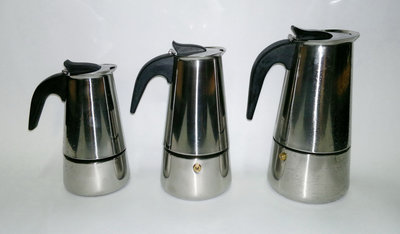 Кофеварка гейзерная из нержавеющей стали на 4,6,9 чашечек кофе