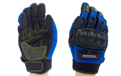 Мотоперчатки текстильные с закрытыми пальцами и протектором Scoyco MC01-B размер XXL
