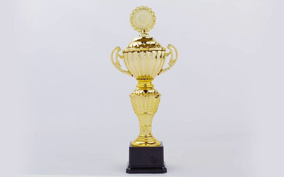 Кубок спортивный, крышкой и местом под жетон Furore C-F7895A, золото пластик, высота 36см