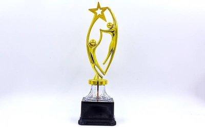 Награда спортивная приз спортивный Run YK-132A, золото пластик, высота 30,5см