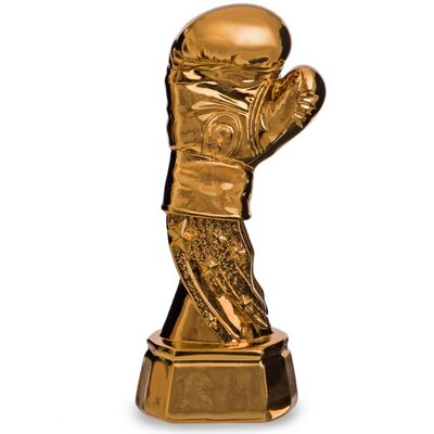 Награда спортивная Бокс статуэтка наградная боксерская перчатка золотая C-1757-AA2 22х9х8см