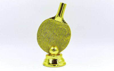 Награда спортивная Пинг Понг статуэтка наградная ракетка для пинг понга С-1341-B2 18х11х7см