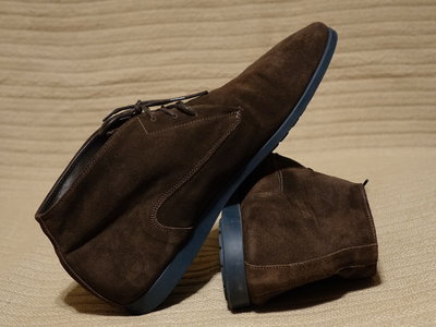 Мягенькие фирменные кожаные ботинки цвета горького шоколада Paul Smith