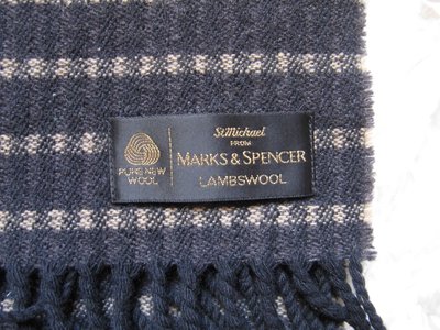 Шарф шерсть синий Marks&Spencer