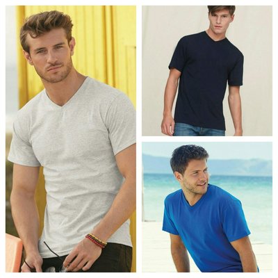 Мужские футболки с V образным вырезом, выбор цвета. Размер от S до XXL