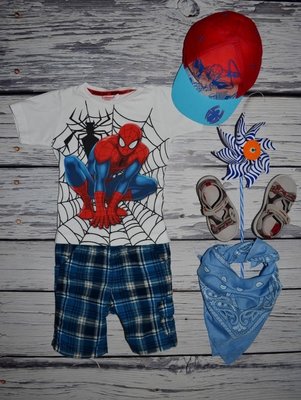1 - 2 года 92 см Фирменная крутая футболка стильному мальчику Спайдермен Человек Паук spider man