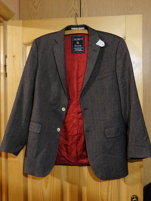 Фирменный твидовый пиджак с контрастной отделкой Jackett & Sons 48 р.