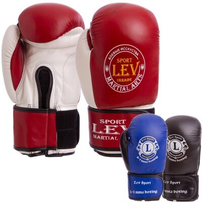 Перчатки боксерские на липучке Lev 4281 10-12 унций
