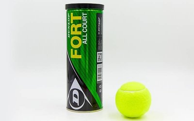 Мяч для большого тенниса Dunlop 602193 Fort All Court 3tin 3 мяча в вакуумной упаковке