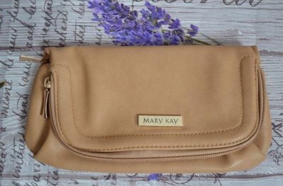 Мери Кей, mary Kay, Бежевый клатч, косметичка раскладная, с карамельно-нюдовым оттенком