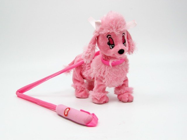 Розовый собака игрушка. Розовый пудель игрушка. Розовая собачка на поводке. Игрушечные собачки с розовым поводком. Мягкая игрушка розовый пудель.