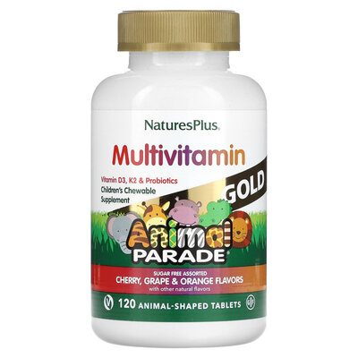 NaturesPlus детские мультивитамины Animal Parade Gold 120 шт Ассорти Вишня