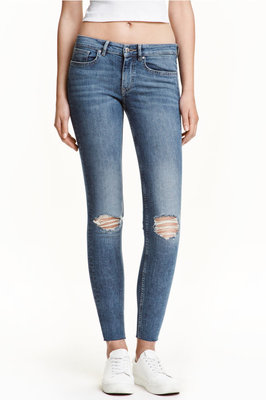 Узкие джинсы/штаны скинни с потертостями на коленях от H&M