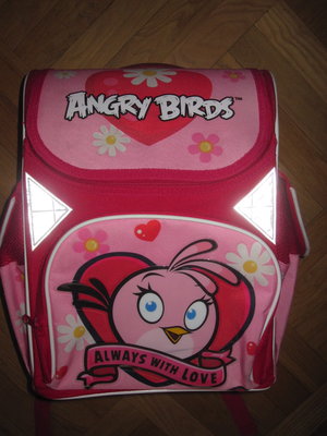 Школьный каркасный рюкзак ранец/ портфель Angry Birds с ортопедической спинкой