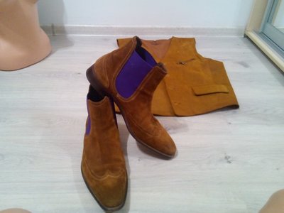Фирменные стильные мужские ботинки броги из замши. Нидерланды. Floris premium.