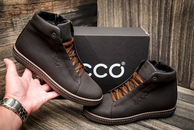 Кроссовки кожаные зимние ECCO Brown