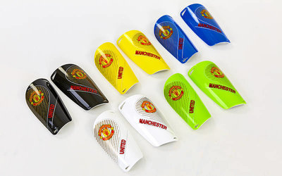 Щитки футбольные Manchester 6852 размер S-L пластик, EVA 