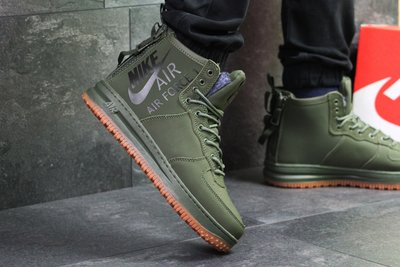 Зимние мужские кроссовки Nike Air Force 1 dark green