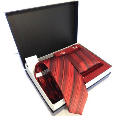 Эффектный красный галстук в подарочном наборе код GB030B