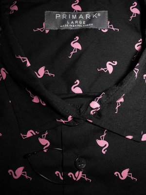 Мужская рубашка безрукавка розовый фламинго Primark L