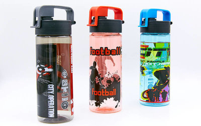 Бутылка для воды спортивная Football 6633 3 цвета, объем 500мл