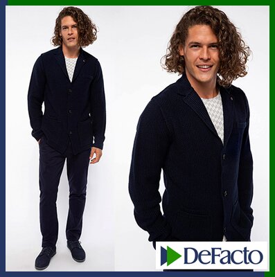 мужской пиджак De Facto / Де Факто шерстяной, на пуговицах, с карманами