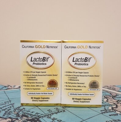 California Gold Nutrition, Пробиотики LactoBif, 5 млрд Кое, 60 капсул.