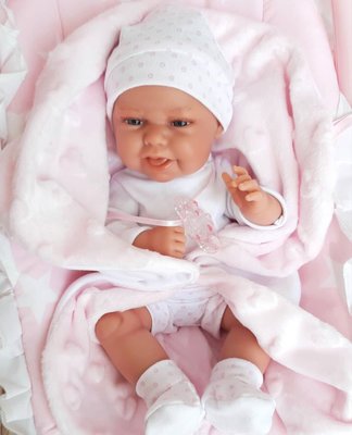 Кукла пупс реборн младенец Baby Tonet Saco в розовом 33 см, Antonio Juan 6026, Антонио Хуан, девочка