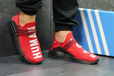 Кроссовки Мужские Adidas NMD Human Race,сетка, красные
