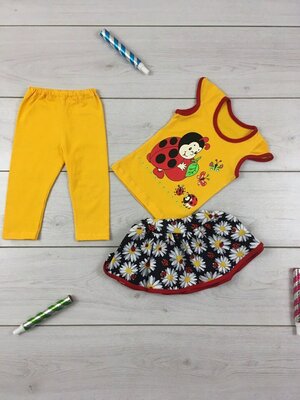 Нарядный яркий летний костюм на девочку солнечный костюм для девочки