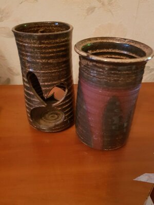 Глиняный набор ваза для свечи с вазой для цветов