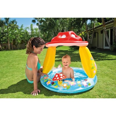 Intex Грибочек 57114 детский надувной бассейн с навесом Интекс