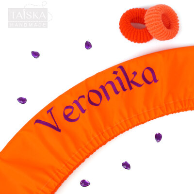 Именной чехол для обруча оранжевый «Veronika»