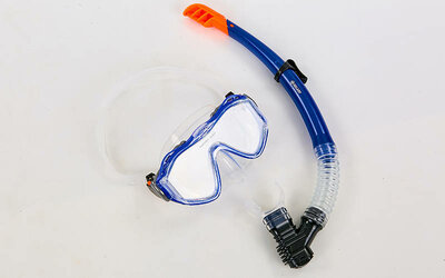 Набор для плавания маска с трубкой Zelart M309-SN132 термостекло, силикон, пластик